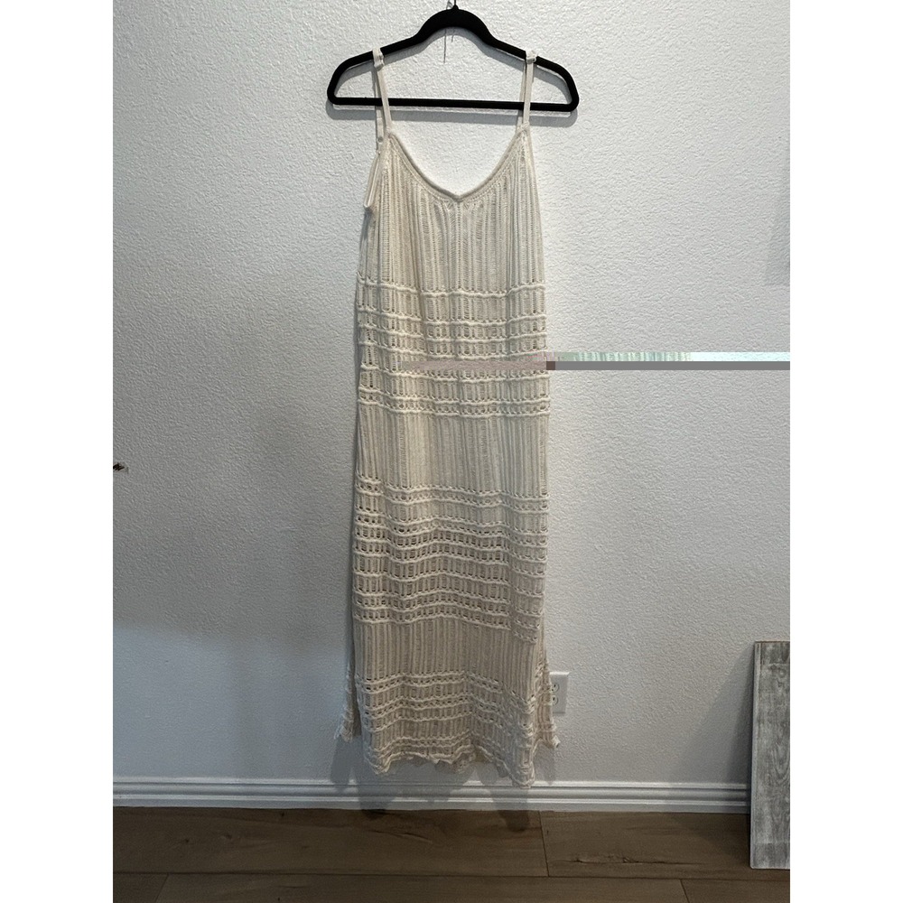 Abercrombie & Fitch Women's XXL Long Cotton Open Knit Beach Boho Coastal Dress